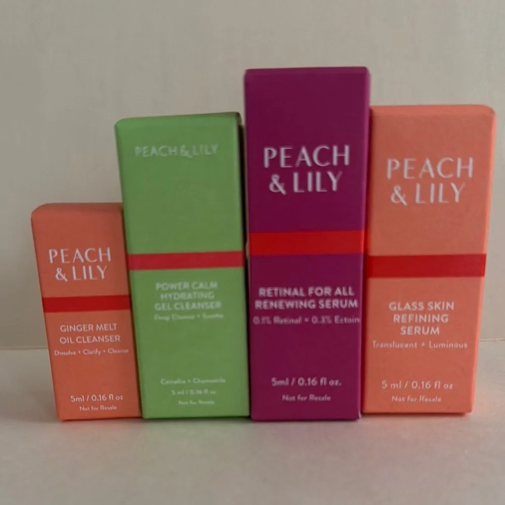 PEACH & LILY 4p Travel Set 2x Cleanser 2x Serum NIB $60
